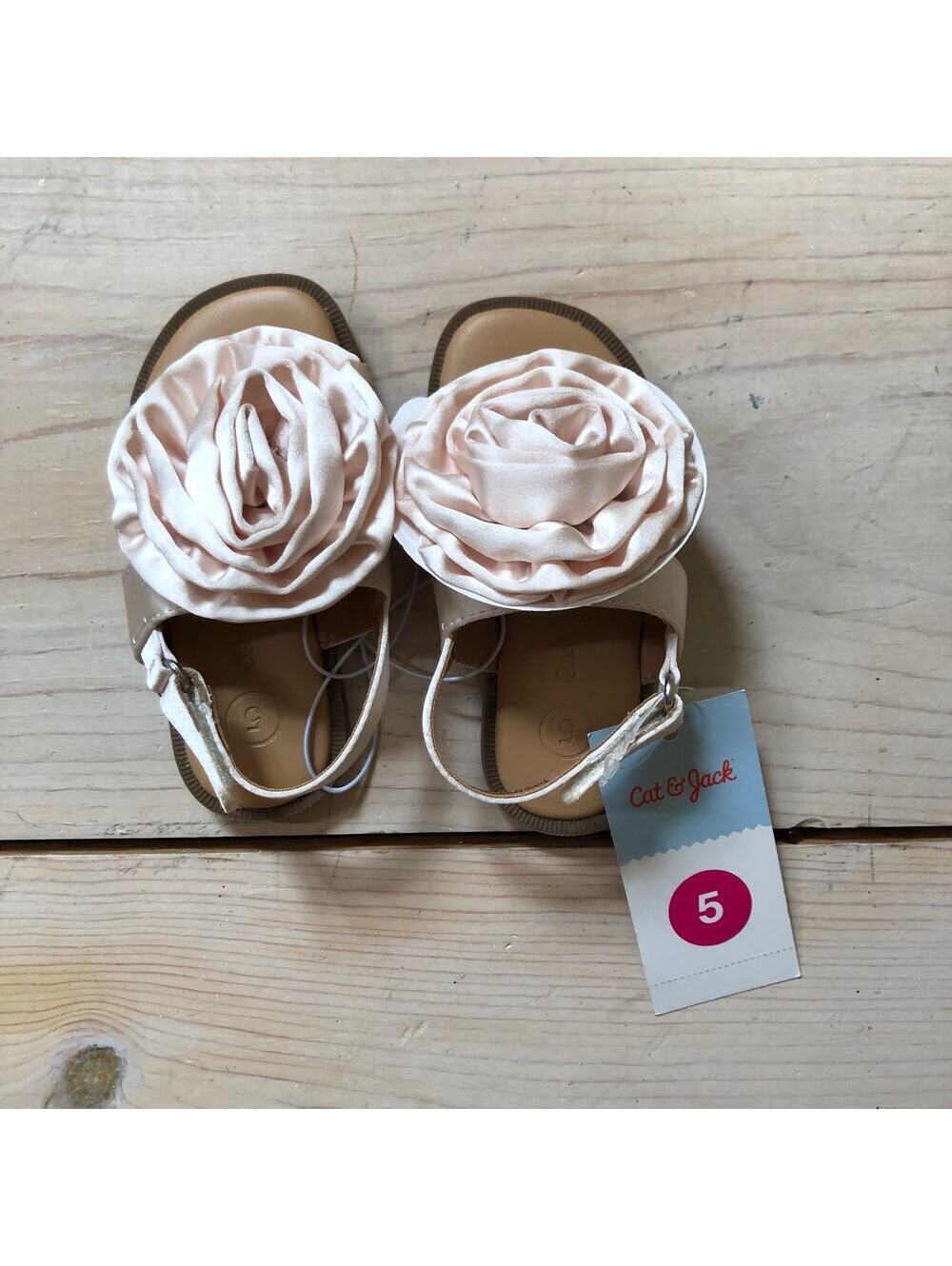 Cat & Jack NWT Toddler Girl Nellie Flower Sandals Pink Size 5